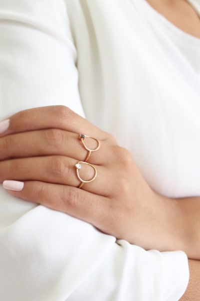 Δαχτυλίδι Ροζ Χρυσό 14Κ Oval Dot