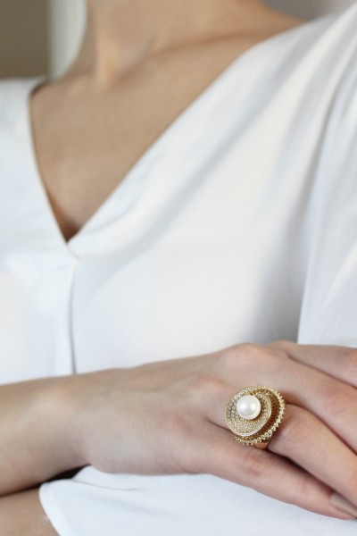 Δαχτυλίδι Χρυσό 14Κ Pearl Elite