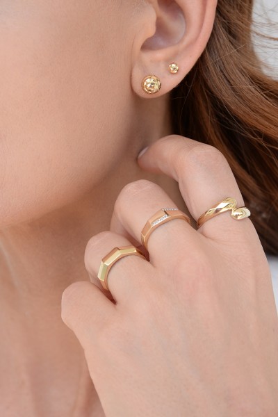 Δαχτυλίδι Χρυσό 14Κ Double Shine