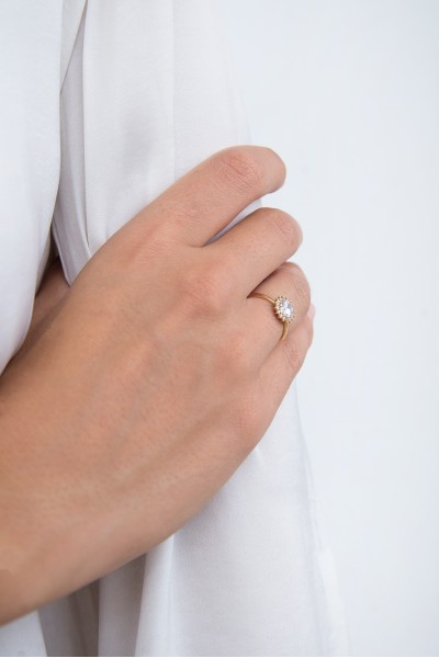 Δαχτυλίδι Χρυσό 14Κ Ροζέτα Λευκή 5790