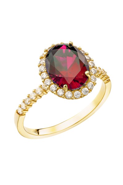 Δαχτυλίδι Χρυσό 14Κ Ροζέτα Ρουμπίνι 5861