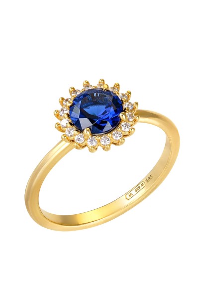 Δαχτυλίδι Χρυσό 14Κ Ροζέτα Ζαφείρι 5869