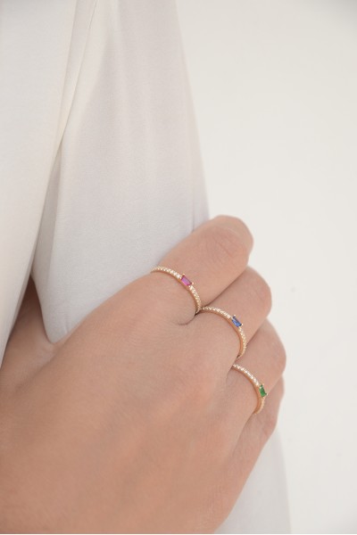 Δαχτυλίδι Χρυσό 14Κ Ρουμπίνι Σειρέ