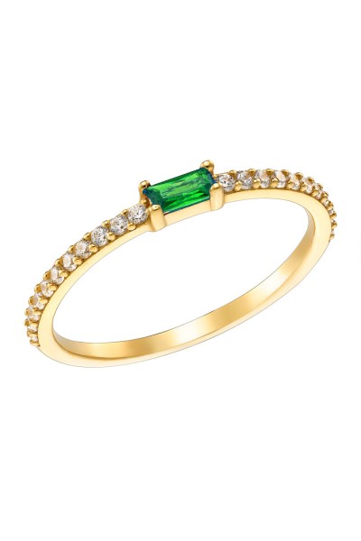 Δαχτυλίδι Χρυσό 14Κ Σμαράγδι Σειρέ
