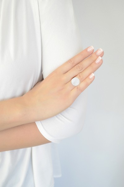 Δαχτυλίδι Λευκόχρυσο 14Κ Full Moon Chic