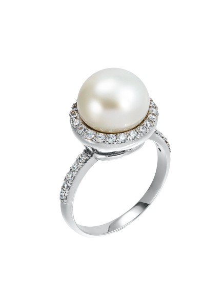 Δαχτυλίδι Λευκόχρυσο 14Κ Μαργαριτάρι