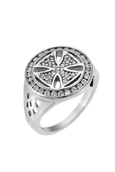 Δαχτυλίδι Λευκόχρυσο 14Κ Big Σταυρός