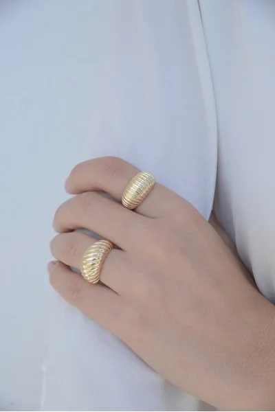 Δαχτυλίδι Χρυσό 14Κ Bamboo Croissant 5967
