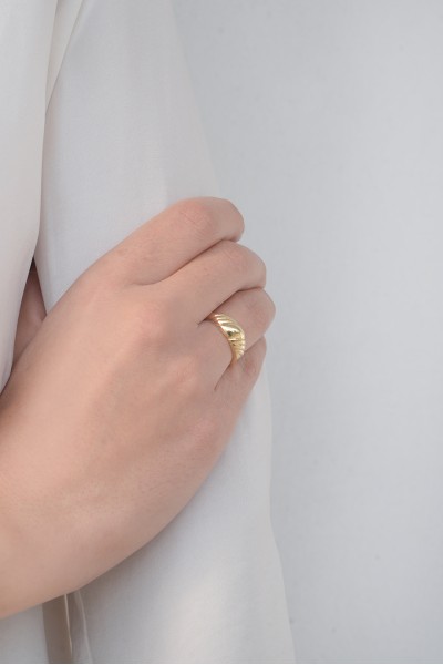 Δαχτυλίδι Χρυσό 14Κ Croissant 6620