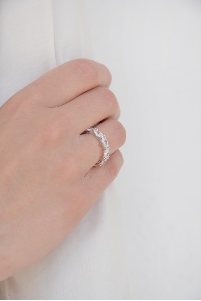 Δαχτυλίδι Λευκόχρυσο 14Κ Glam Elite Lady