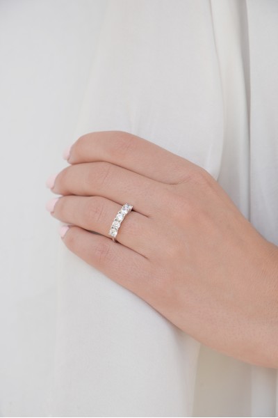 Δαχτυλίδι Λευκόχρυσο 14Κ Σειρέ