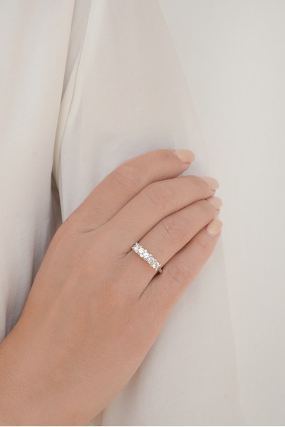 Δαχτυλίδι Λευκόχρυσο 14Κ Σειρέ