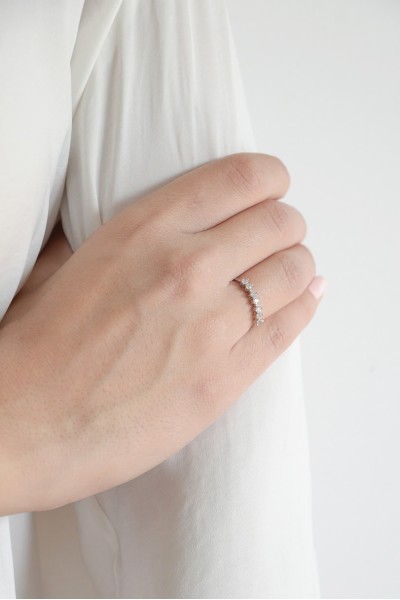 Δαχτυλίδι Λευκόχρυσο 14Κ Σειρέ