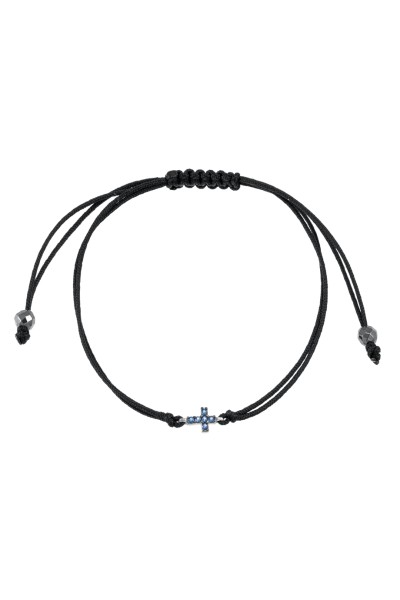 Βραχιόλι Makrame Χρυσό 14Κ Σταυρός