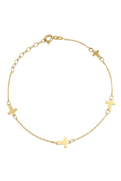 Βραχιόλι Χρυσό 14Κ Σταυροί