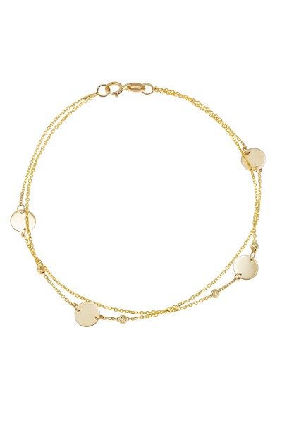 Βραχιόλι Χρυσό 14Κ Κύκλοι Λουστρέ