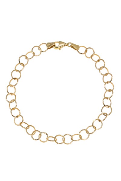 Βραχιόλι Χρυσό 14Κ Κρίκοι Διαμανταρισμένοι