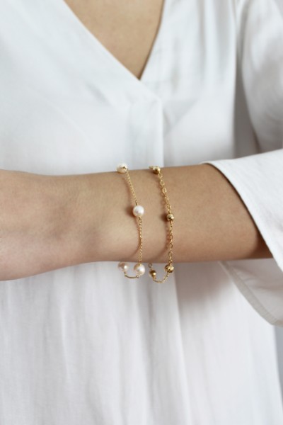Βραχιόλι Χρυσό 14Κ Μαργαριτάρι Elite