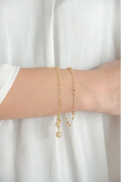 Βραχιόλι Χρυσό 14Κ Bead It Shine 4831