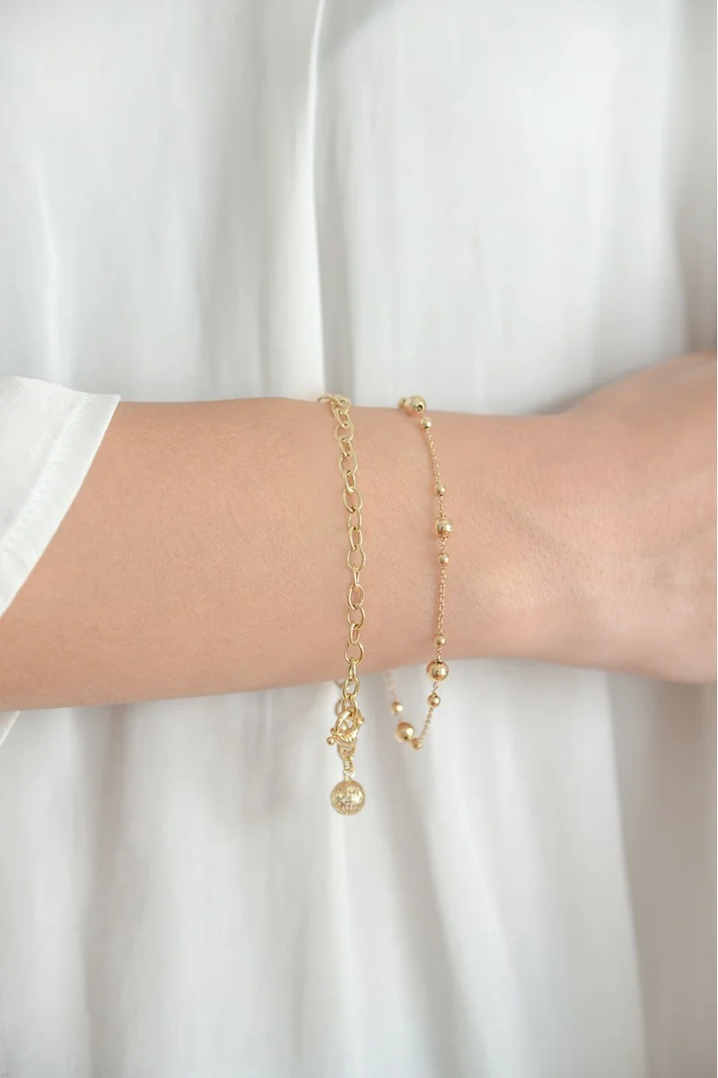 Βραχιόλι Χρυσό 14Κ Bead It Shine 4831