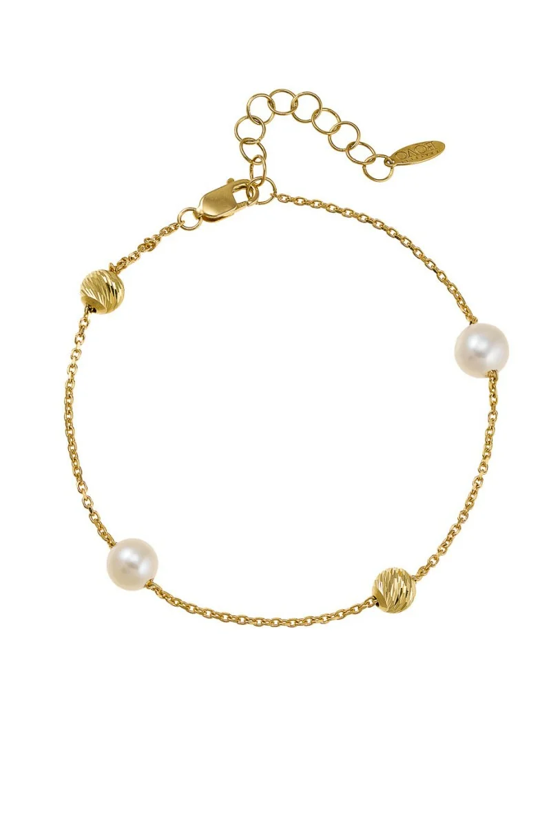 Βραχιόλι Χρυσό 14Κ Pearl Dots