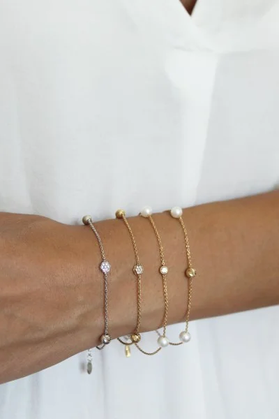 Βραχιόλι Χρυσό 14Κ Pearl Dots