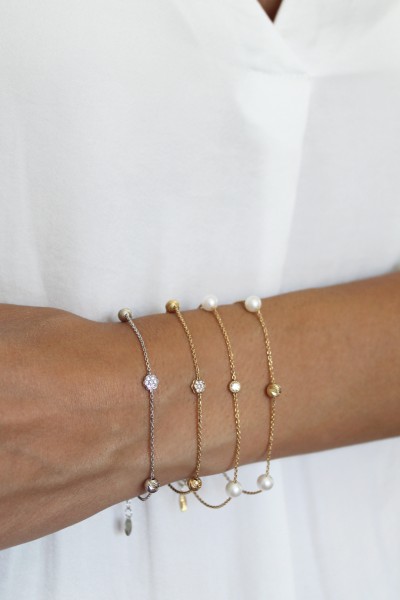 Βραχιόλι Χρυσό 14Κ Pearl Dots