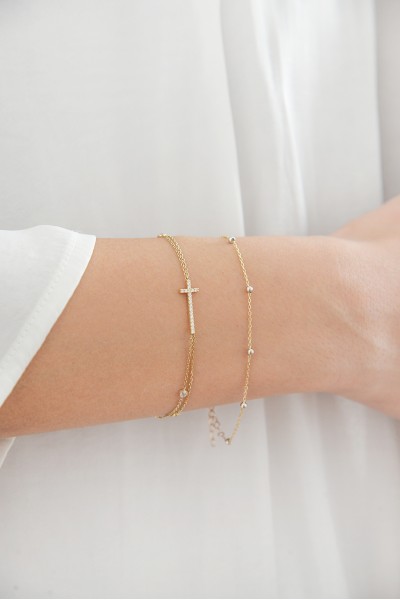 Βραχιόλι Χρυσό 14Κ White Dots