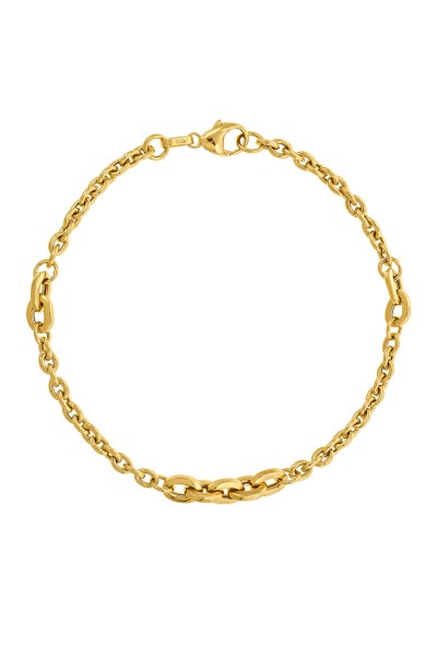 Βραχιόλι Χρυσό 14Κ Κρίκοι Λουστρέ
