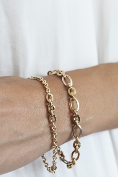 Βραχιόλι Χρυσό 14Κ Κρίκοι Λουστρέ