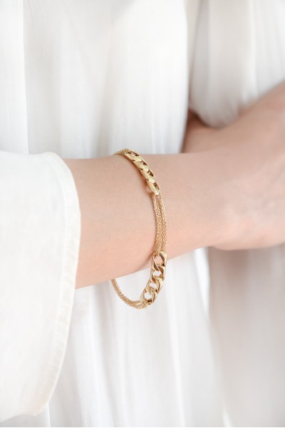 Βραχιόλι Χρυσό 14Κ Blogger Style Chain 5641