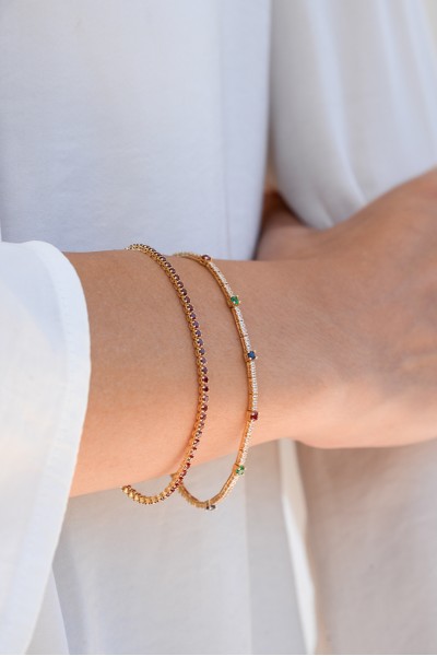 Βραχιόλι Χρυσό 14Κ Ριβιέρα Red Passion