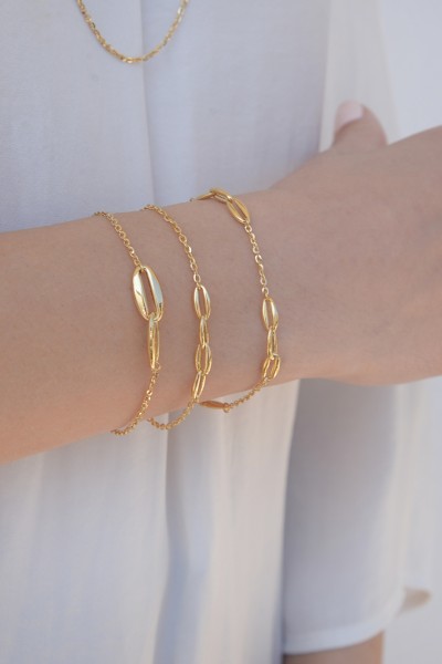 Βραχιόλι Χρυσό 14Κ Fashion Oval