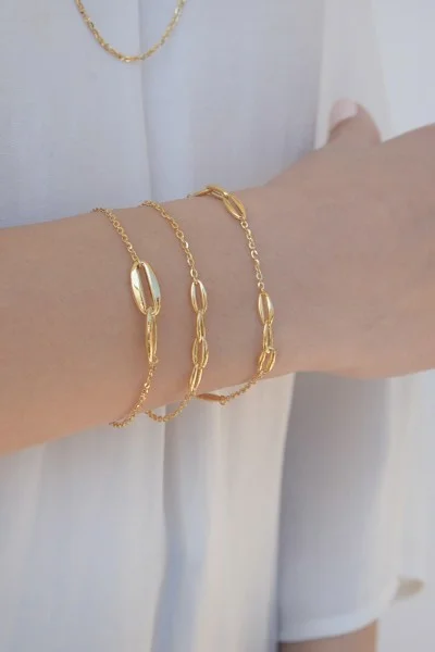 Βραχιόλι Χρυσό 14Κ Fashion Oval
