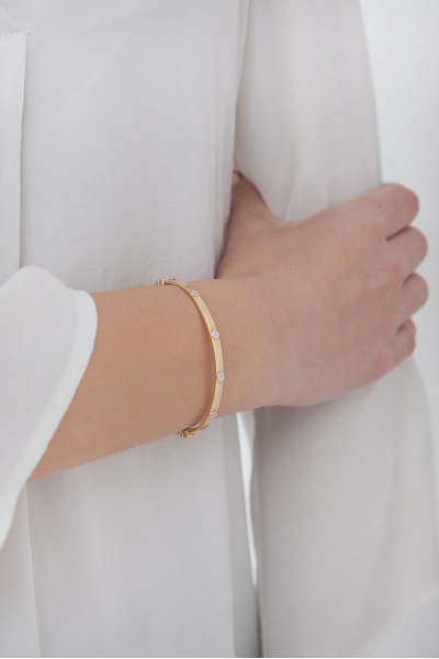 Βραχιόλι Χρυσό 14Κ Bangle Eternal White 6212
