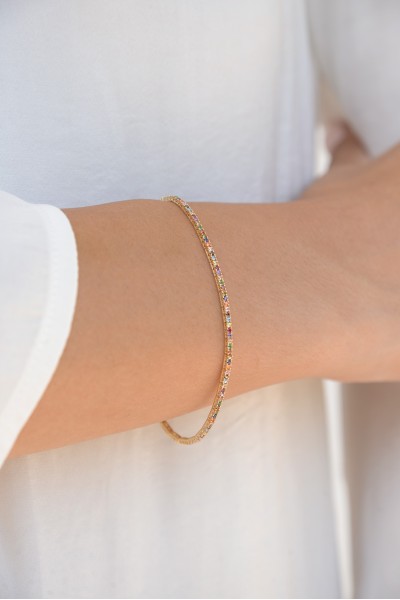 Βραχιόλι Χρυσό 14Κ Ριβιέρα Rainbow