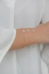 Βραχιόλι Χρυσό 14Κ Pink Square