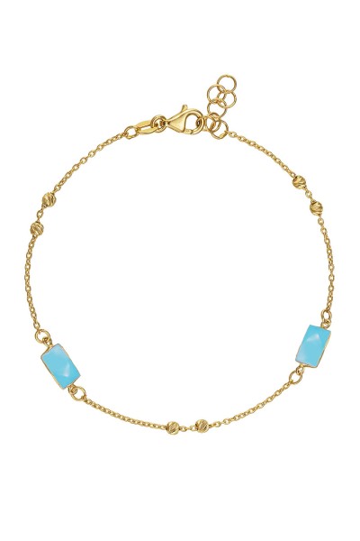 Βραχιόλι Χρυσό 14Κ Blue Square