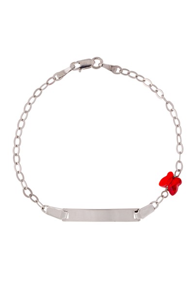 Βραχιόλι Λευκόχρυσο 14Κ Ταυτότητα Πεταλούδα