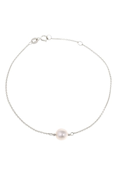 Βραχιόλι Λευκόχρυσο 14Κ Μαργαριτάρι