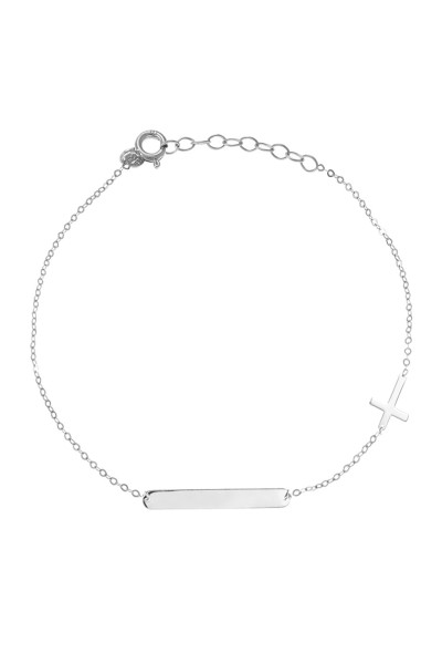 Βραχιόλι Λευκόχρυσο 14Κ Shiny Line