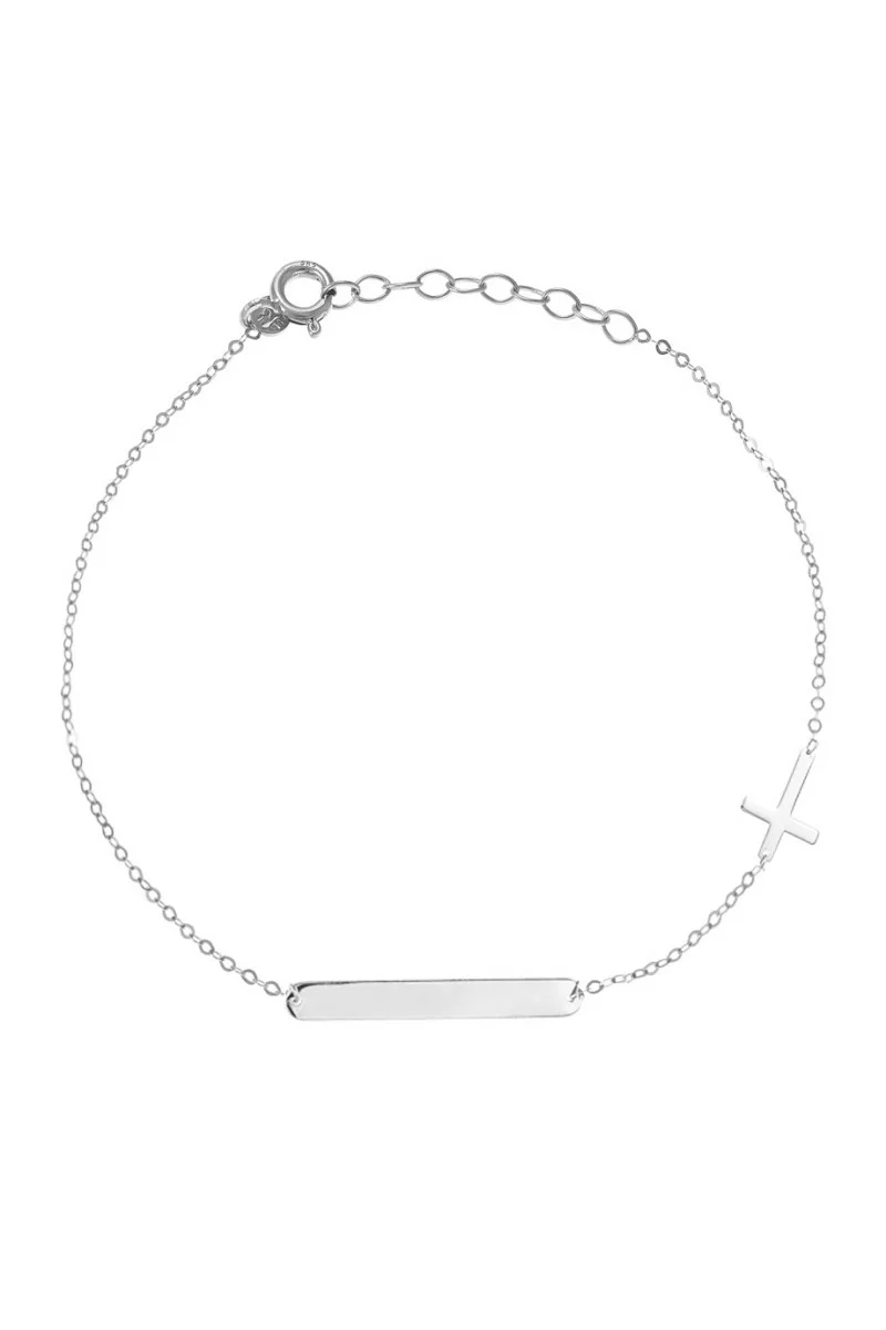 Βραχιόλι Λευκόχρυσο 14Κ Shiny Line