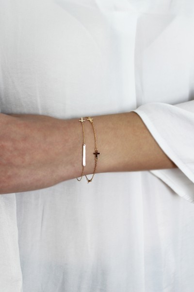 Βραχιόλι Λευκόχρυσο 14Κ Shiny Line