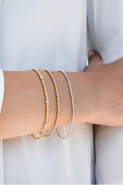 Βραχιόλι Λευκόχρυσο 14Κ Dolce Vita White 5742