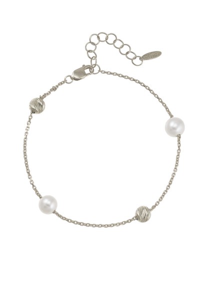 Βραχιόλι Χρυσό 14Κ Pearl Dots White