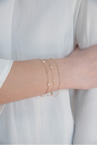 Βραχιόλι Χρυσό 14Κ Pearl Dots