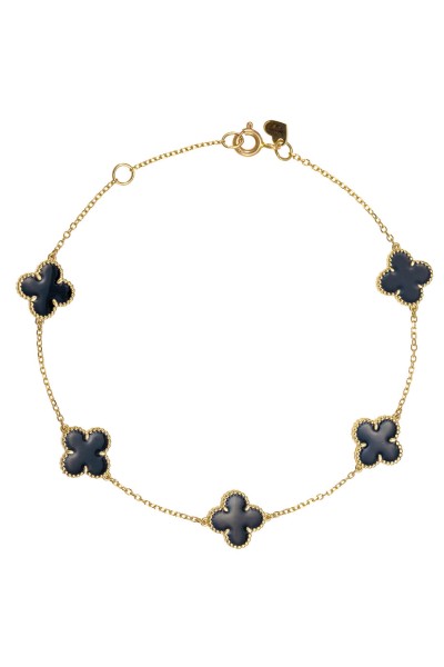 Βραχιόλι Χρυσό 14Κ Big Flower Σμάλτο