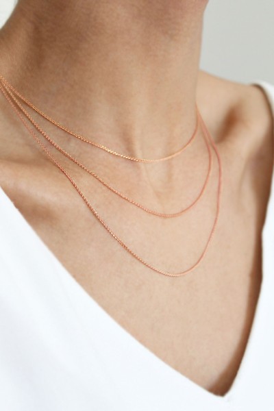 Αλυσίδα Marsha 45cm από Ροζ Χρυσό 14Κ