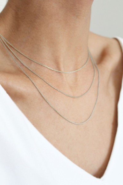 Αλυσίδα Marsha 40cm από Λευκόχρυσο 14Κ