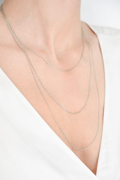 Αλυσίδα Forzatina από Λευκόχρυσο 14Κ 50cm